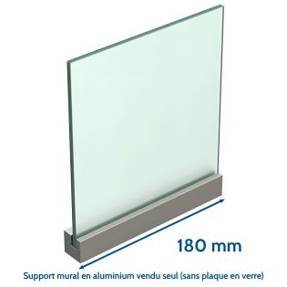 Fixation murale percée pour panneau signalétique max 8mm - Longueur 180mm