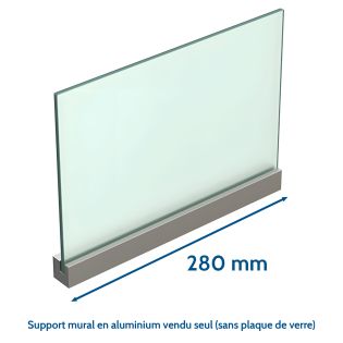 Fixation murale percée pour panneau signalétique max 8mm - Longueur 280mm