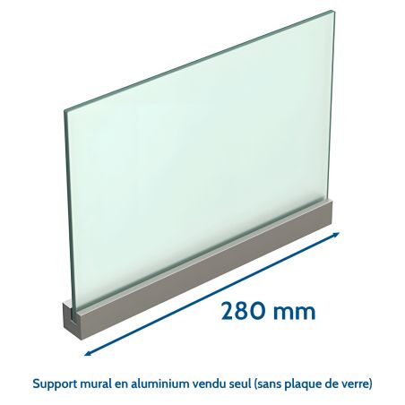 Fixation murale percée pour panneau signalétique max 8mm - Longueur 280mm