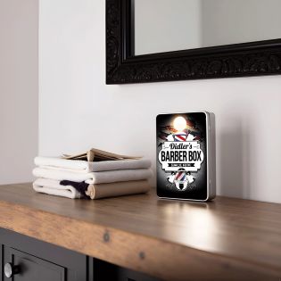 Trendy storage box for beard accessories · Barber box Customizable with first name