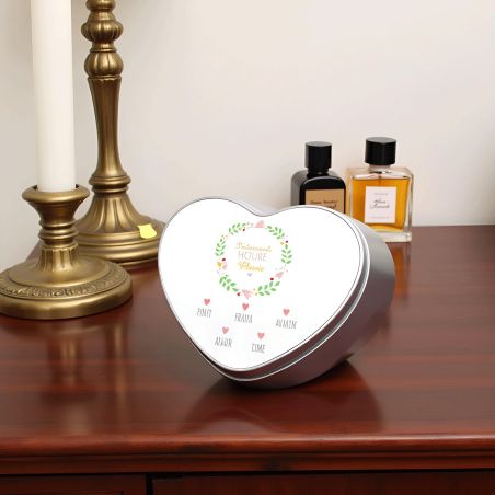 Personalized Les Trésors de Mamie aluminum heart storage box