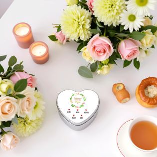 Personalized Les Trésors de Mamie aluminum heart storage box