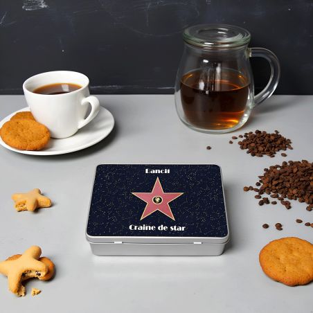 Boite Walk of Fame personnalisée Prénom · Idéal pour rangement de thé, café et gâteaux