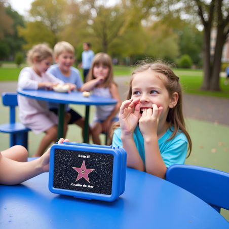 Personalizable boys' snack box with first name · Walk of fame star model · Blue