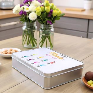 Aluminum storage box for Grandma with personalized handprints