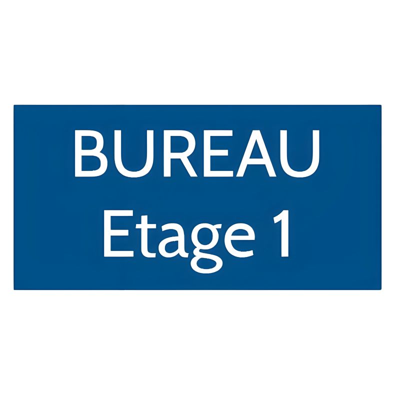 Plaque de porte personnalisée gravée - Signalétique plastique bleu lettres blanches - Rectangle 75x150 mm, épaisseur 1,6 mm, adh Plaque de porte personnalisée gravée - Signalétique plastique bleu lettres blanches - Rectangle 75x150 mm, épaisseur 1,6 mm, adh