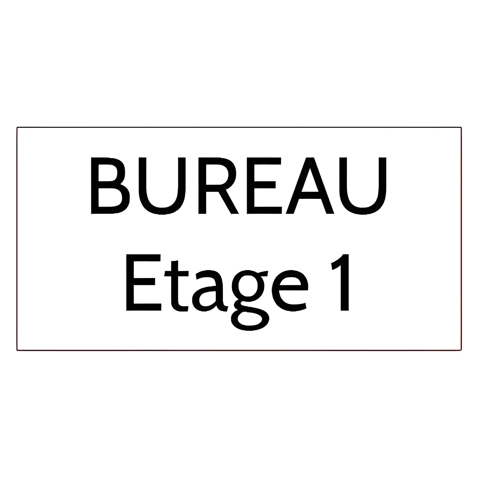 Plaque de porte personnalisée gravée - Signalétique plastique blanc - Lettres noires contrastées - 75x150 mm adhésif 3M résistan