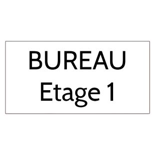 Plaque de porte personnalisée gravée - Signalétique plastique blanc - Lettres noires contrastées - 75x150 mm adhésif 3M résistan