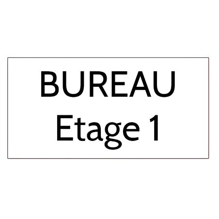 Plaque de porte personnalisée gravée - Signalétique plastique blanc - Lettres noires contrastées - 75x150 mm adhésif 3M résistan
