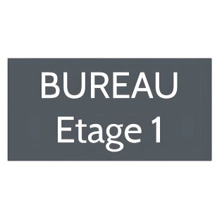 Plaque de porte personnalisée gravée - Signalétique plastique gris - Lettres blanches, rectangulaire - 75x150 mm, 1 à 2 lig