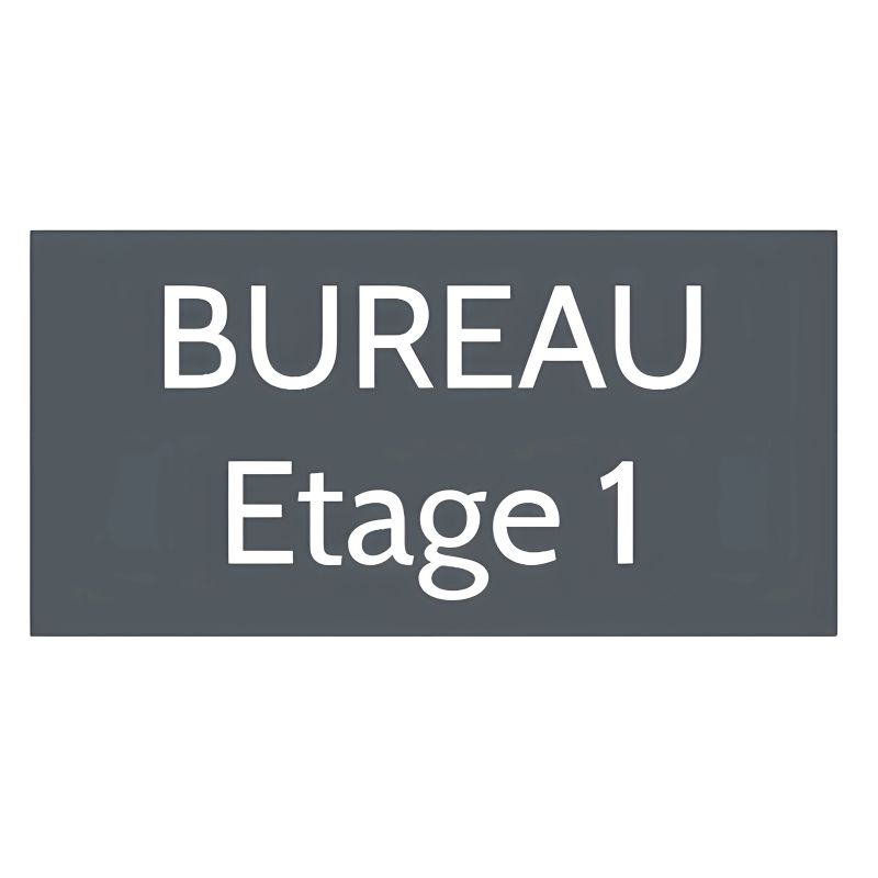Plaque de porte personnalisée gravée - Signalétique plastique gris - Lettres blanches, rectangulaire - 75x150 mm, 1 à 2 lig Plaque de porte personnalisée gravée - Signalétique plastique gris - Lettres blanches, rectangulaire - 75x150 mm, 1 à 2 lig