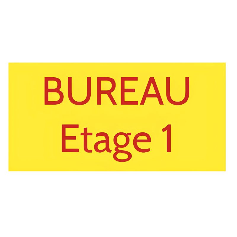 Plaque de porte personnalisée gravée - plastique jaune lettres rouges - adhésif 3M résistant - rectangle 75x150 mm usage intérie Plaque de porte personnalisée gravée - plastique jaune lettres rouges - adhésif 3M résistant - rectangle 75x150 mm usage intérie