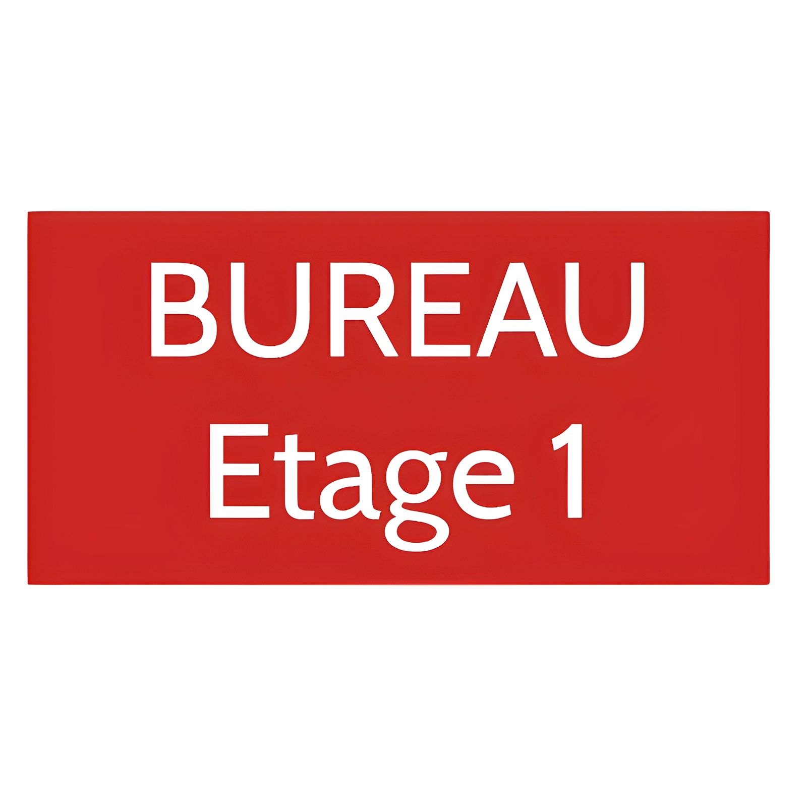 Plaque de porte personnalisée gravée - plaque signalétique plastique rouge lettres blanches - rectangle 75x150 mm - usage intéri