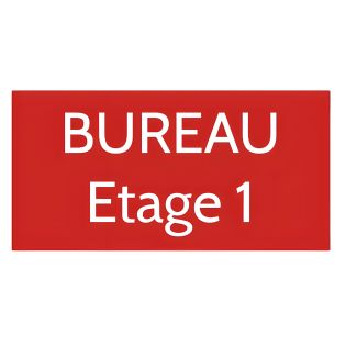 Plaque de porte personnalisée gravée - plaque signalétique plastique rouge lettres blanches - rectangle 75x150 mm - usage intéri