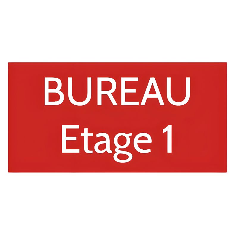 Plaque de porte personnalisée gravée - plaque signalétique plastique rouge lettres blanches - rectangle 75x150 mm - usage intéri Plaque de porte personnalisée gravée - plaque signalétique plastique rouge lettres blanches - rectangle 75x150 mm - usage intéri