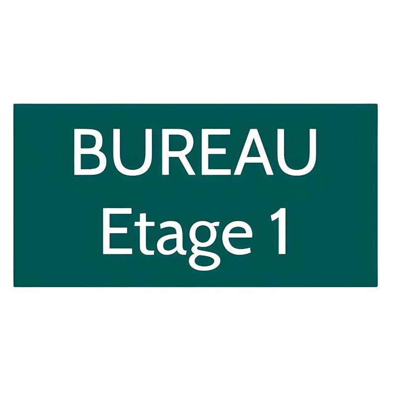 Plaque de porte personnalisée gravée - plastique vert foncé lettres blanches - rectangle 75x150 mm adhésif 3M usage intérieur ex Plaque de porte personnalisée gravée - plastique vert foncé lettres blanches - rectangle 75x150 mm adhésif 3M usage intérieur ex