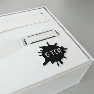 Numéro fantaisie personnalisable pour boite aux lettres couleur Camo Bleu chiffres blancs - Modèle Splash