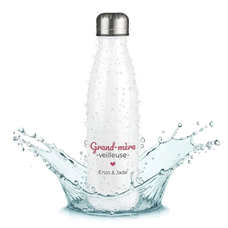 Bouteille isotherme personnalisable prénom - Inox, 50 cl - Gourde - Modèle Grand-Mère-Veilleuse - Idée cadeau personnalisé Mamie Bouteille isotherme personnalisable prénom - Inox, 50 cl - Gourde - Modèle Grand-Mère-Veilleuse - Idée cadeau personnalisé Mamie