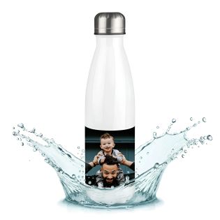 Gourde isotherme personnalisable photo prénom logo - Inox, 50 cL - Personnalisé en France