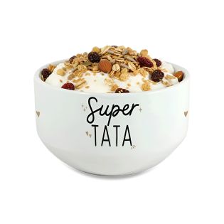 Bol personalisé Prénom pour petit déjeuner modèle Super Tata - Idée cadeau pour anniversaire de sa Tante