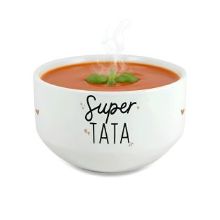 Bol personalisé Prénom pour petit déjeuner modèle Super Tata - Idée cadeau pour anniversaire de sa Tante