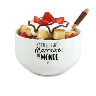 Personalized bowl First name for breakfast model Best Godmother in the world - Gift idea for your godmother
