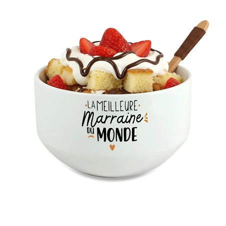 Personalized bowl First name for breakfast model Best Godmother in the world - Gift idea for your godmother