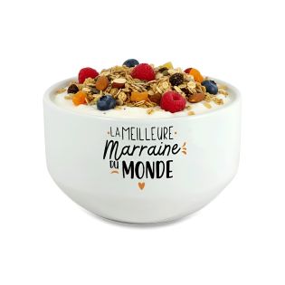Personalized bowl First name for breakfast model Best Godmother in the world - Gift idea for your godmother