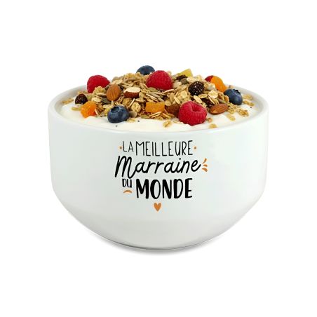 Personalized bowl First name for breakfast model Best Godmother in the world - Gift idea for your godmother