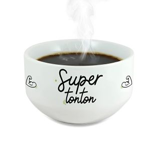 Personalized breakfast or soup bowl Super Tonton model - Personalized gift idea for your uncle