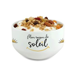 Bol personnalisé “Rayon de soleil” – Cadeau original pour chérie – Message et prénom imprimés