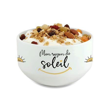 Bol personnalisé “Rayon de soleil” – Cadeau original pour chérie – Message et prénom imprimés