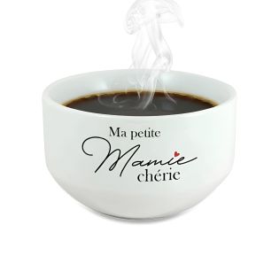 Bol personalisé petit déjeuner ou soupe modèle Ma Petite Mamie Chérie - Idée cadeau personnalisé grand-mère