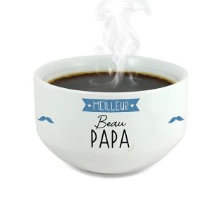Bol personalisé Prénom pour petit déjeuner modèle Meilleur Beau Papa - Idée cadeau beau papa