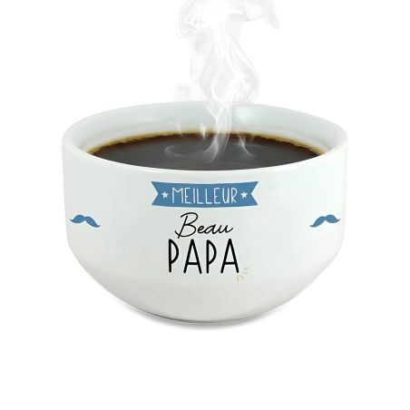 Bol personalisé Prénom pour petit déjeuner modèle Meilleur Beau Papa - Idée cadeau beau papa