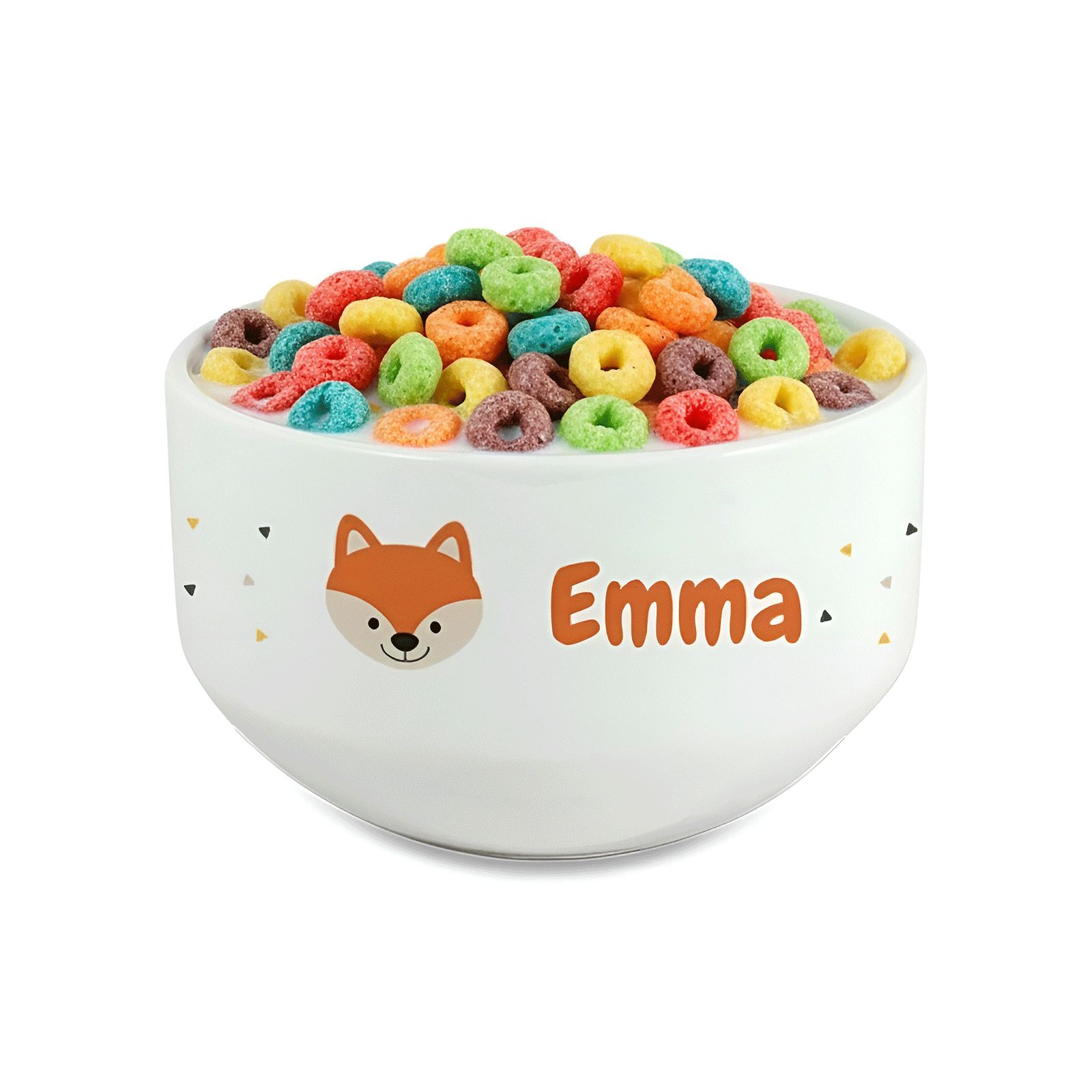 Bol petit-déjeuner enfant personnalisé avec prénom et animal – Céramique blanche – Cadeau ludique et unique
