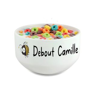 Personalized animal model breakfast bowl with a first name
