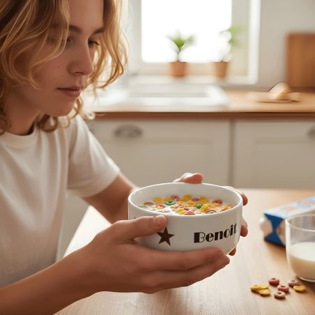 Personalized breakfast cereal bowl with first name - Walk of Fame