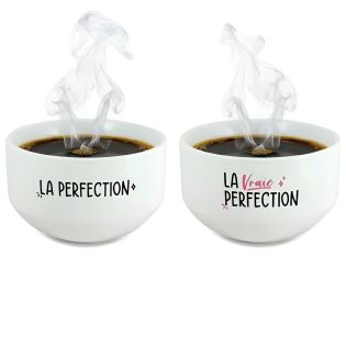 Pack of 2 Perfection model bowls customizable with first name - Personalized couple gift - For his/her sweetheart