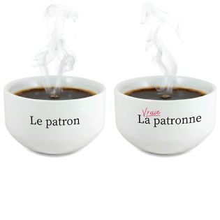 Pack of 2 humorous Boss model bowls customizable with first name - Personalized couple gift - Valentine's Day