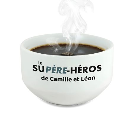 Personalizable breakfast bowl with first name · Superhero · Dad’s birthday or Father’s Day gift