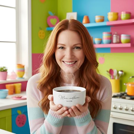 Coffee bowl - tea for personalized breakfast · Mother-nightlight model · Mom gift for Mother's Day