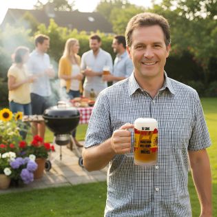 Personalized 50 cl frosted glass beer mug · Black, yellow and red blood runs through my veins | Belgium