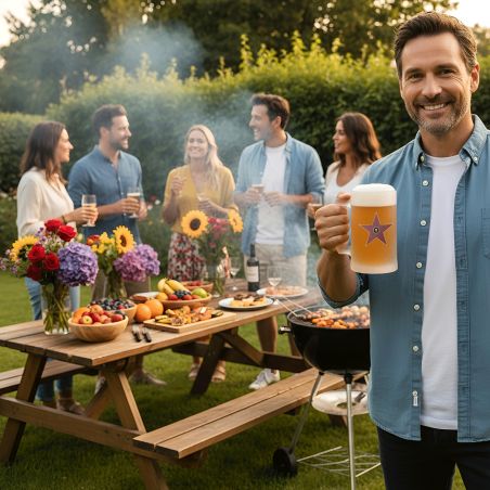 Chope à bière en verre givré 50 cl personnalisée - Hollywood