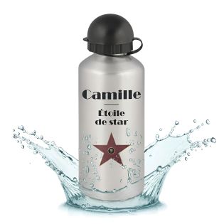 50cl aluminum bottle personalized with first name · Walk of Fame star replica model