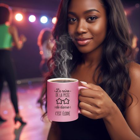 Personalized glitter cup · Dance floor model | Pink