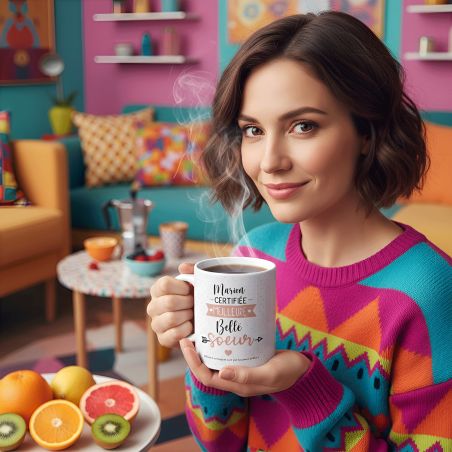 mugs et tasses à café : Mug personnalisable en céramique - Meilleure Belle Sœur - 33 cl, Céramique - Imprimé en France