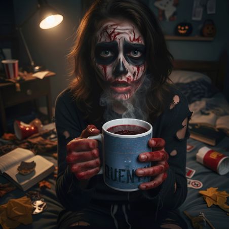 Blue horror movie mug · Extraterrestrial Alien Demon
