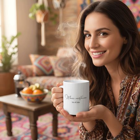 Customizable white ceramic mug "Mother-Nightlight" · Mom's birthday or Mother's Day gift