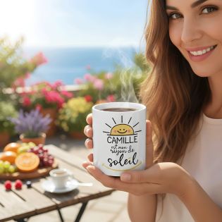 mugs et tasses à café : Mug personnalisable en céramique - objet personnalisable - Tu es mon rayon de Soleil - Cadeau pour son /
